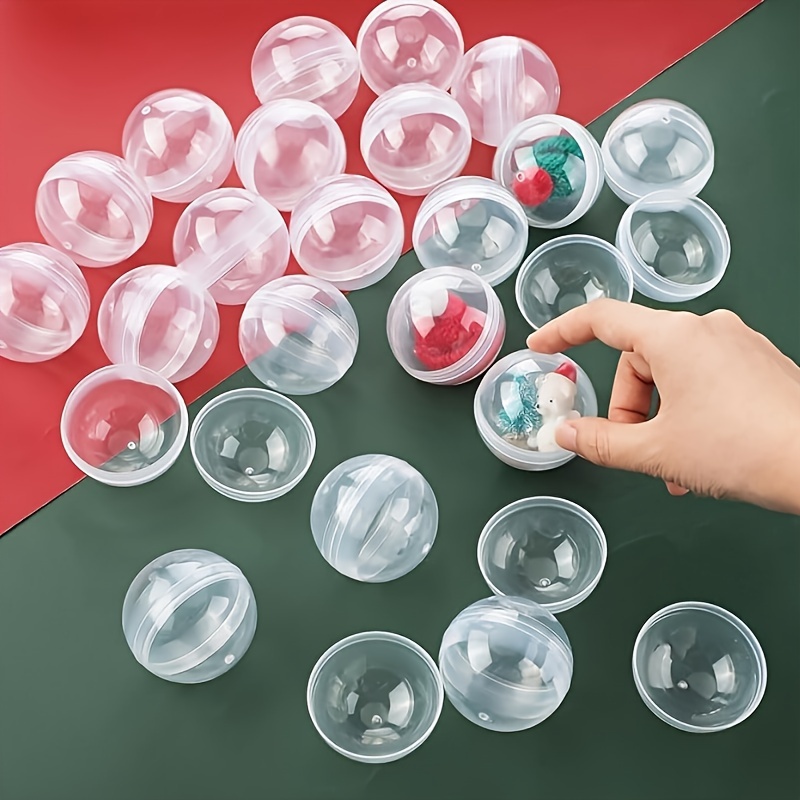Prize Capsule Toy Machine - 100pcs Clear Plastic Round Capsules Empty