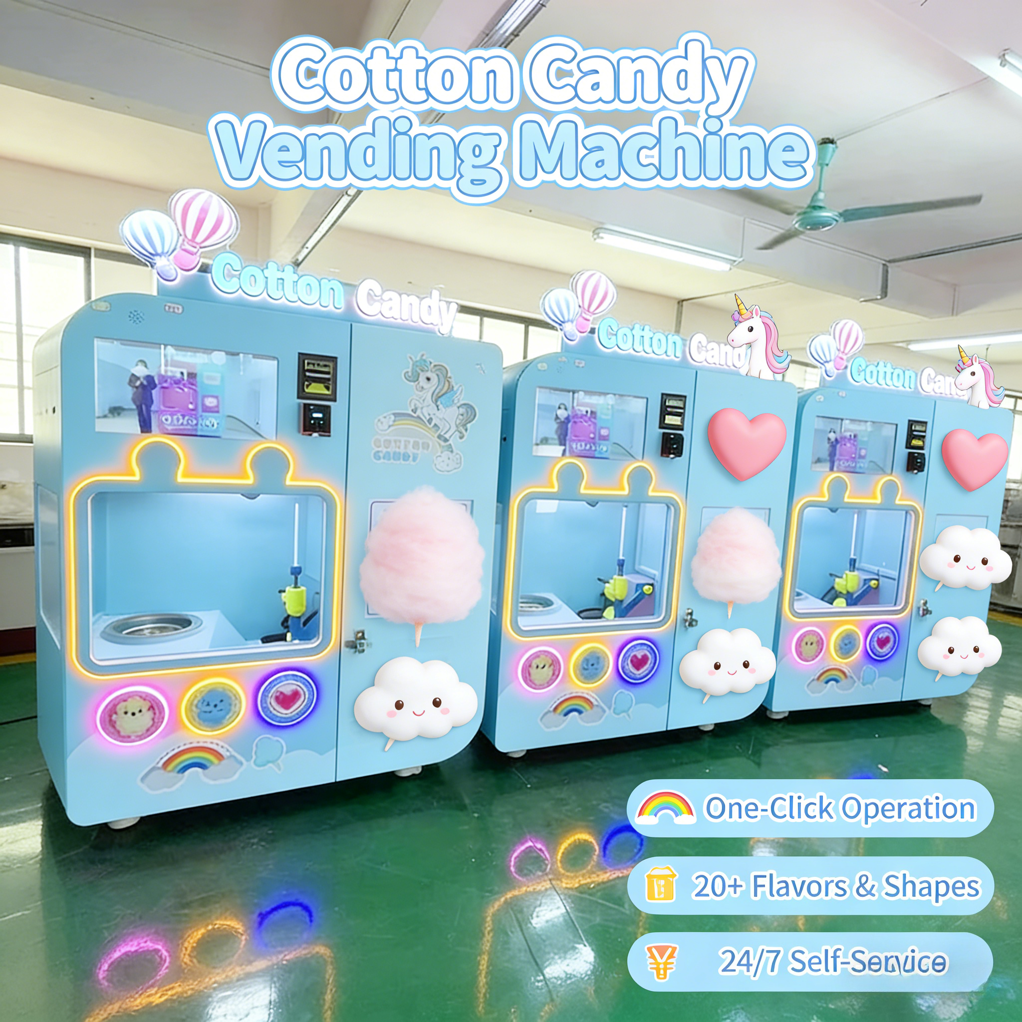 Candy Vending Machine - Customized Automatic Cotton Candy Vending Machine