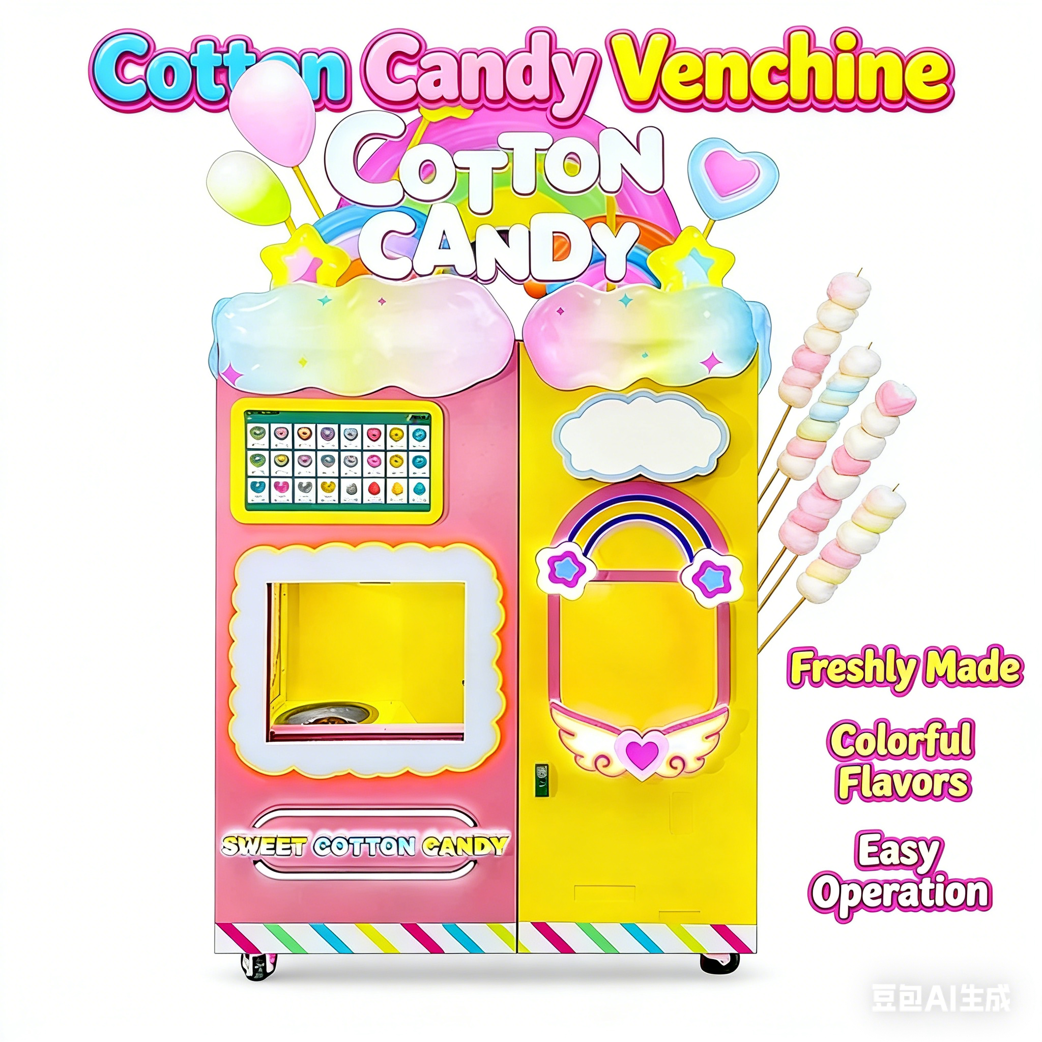 Candy Vending Machine - Customized Custom Kids Cotton Candy Machine