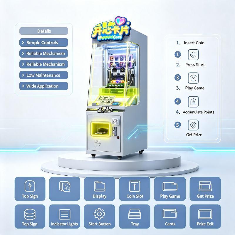 Ticket Redemption Machine - Push Card Arcade Prize Machine Coin