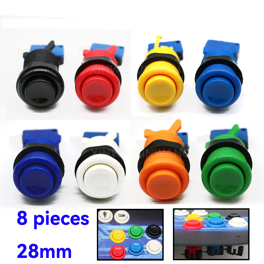 Joystick Arcade Parts - 8Pcs Happ Style Push Button 28mm