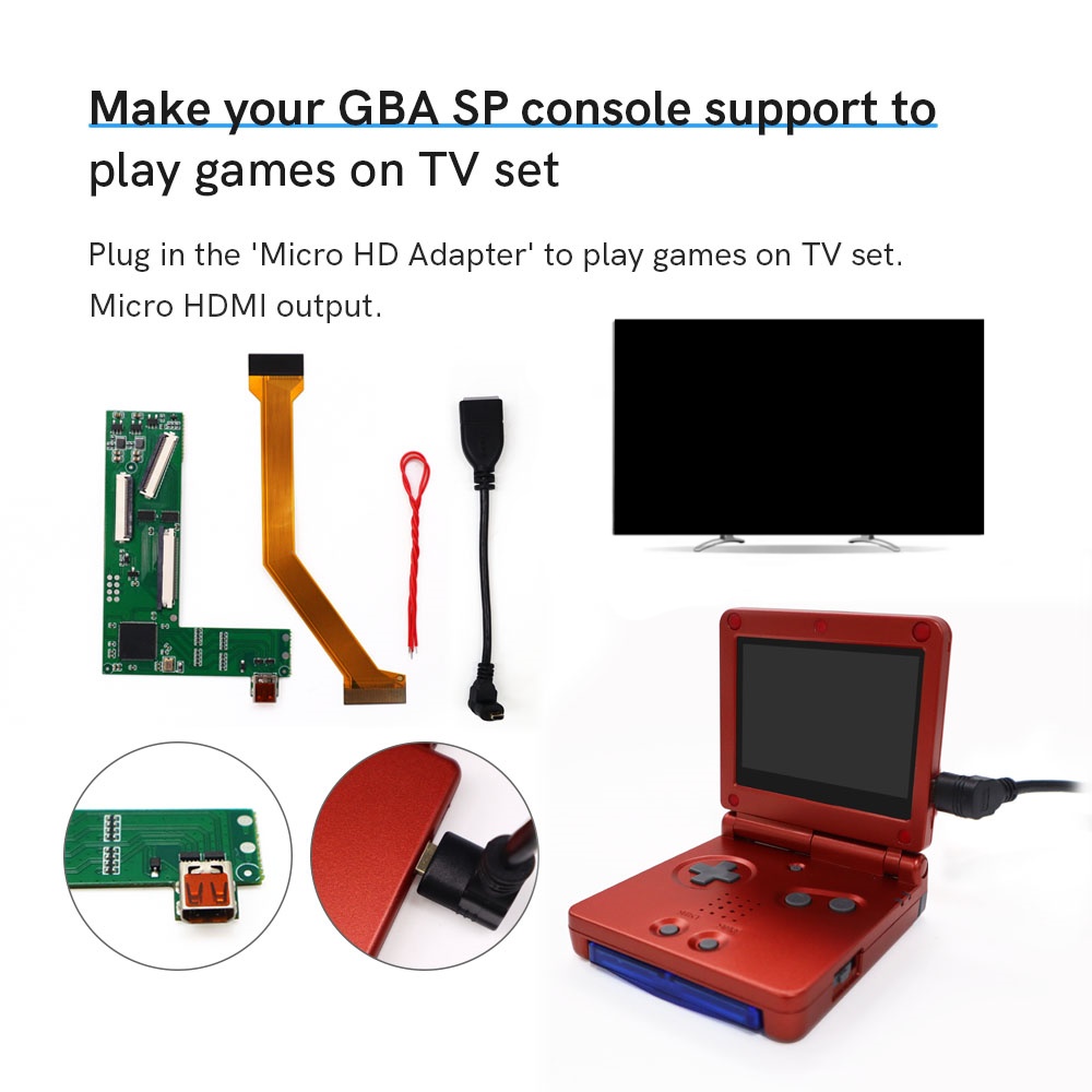 Arcade Button Pcb - For GBA SP HDMI Port PCB