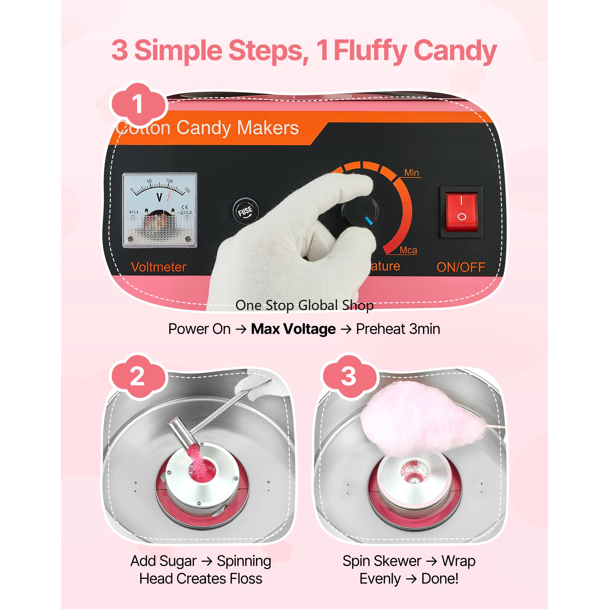 Cotton Candy Machine Commercia - Candy Floss Machine 评论和价格