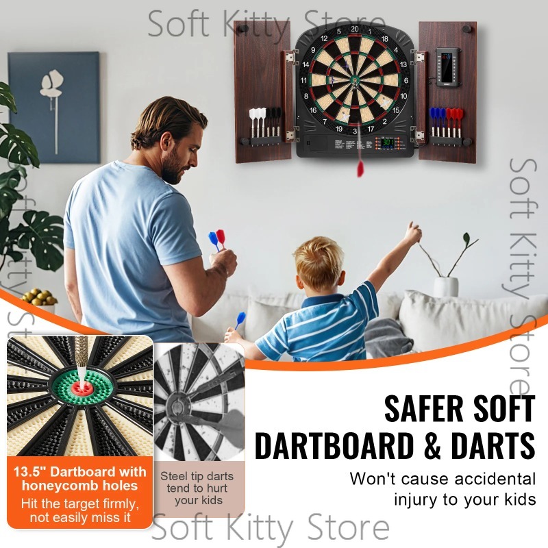 Dartboard and Cabinet Set Hide - Electronic Dartboard Cabinet 评论和价格