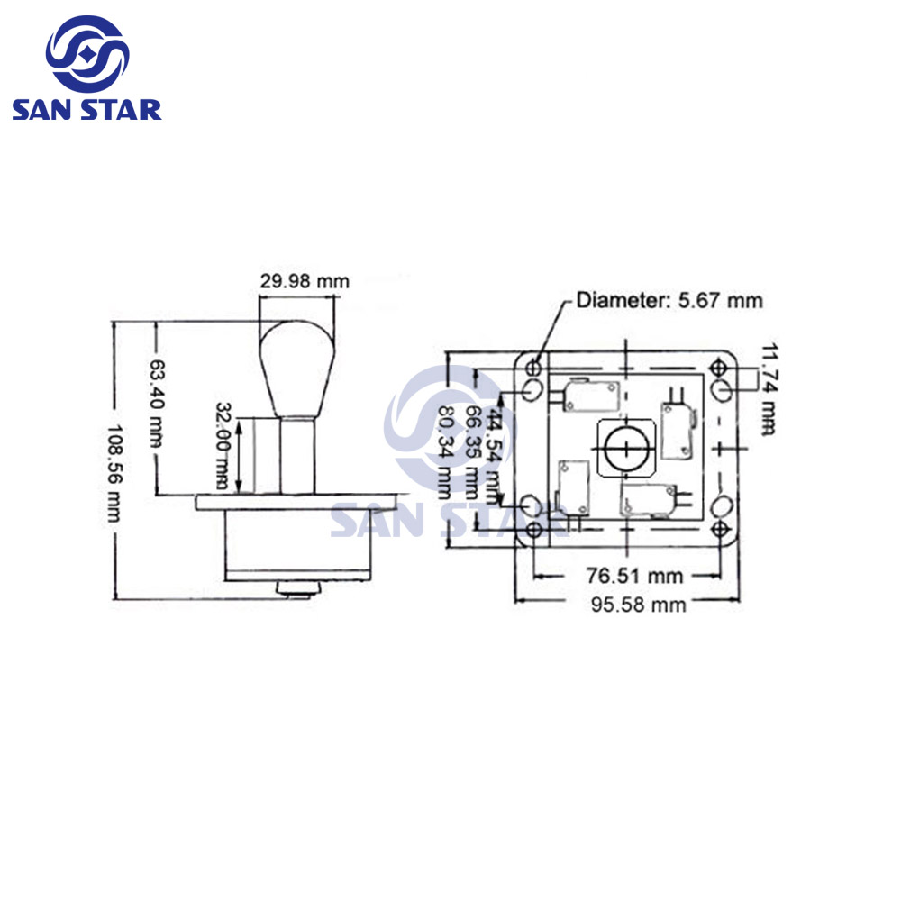 Nylon JS20 Plastic 4 mini arca - Joystick Arcade Parts 评论和价格