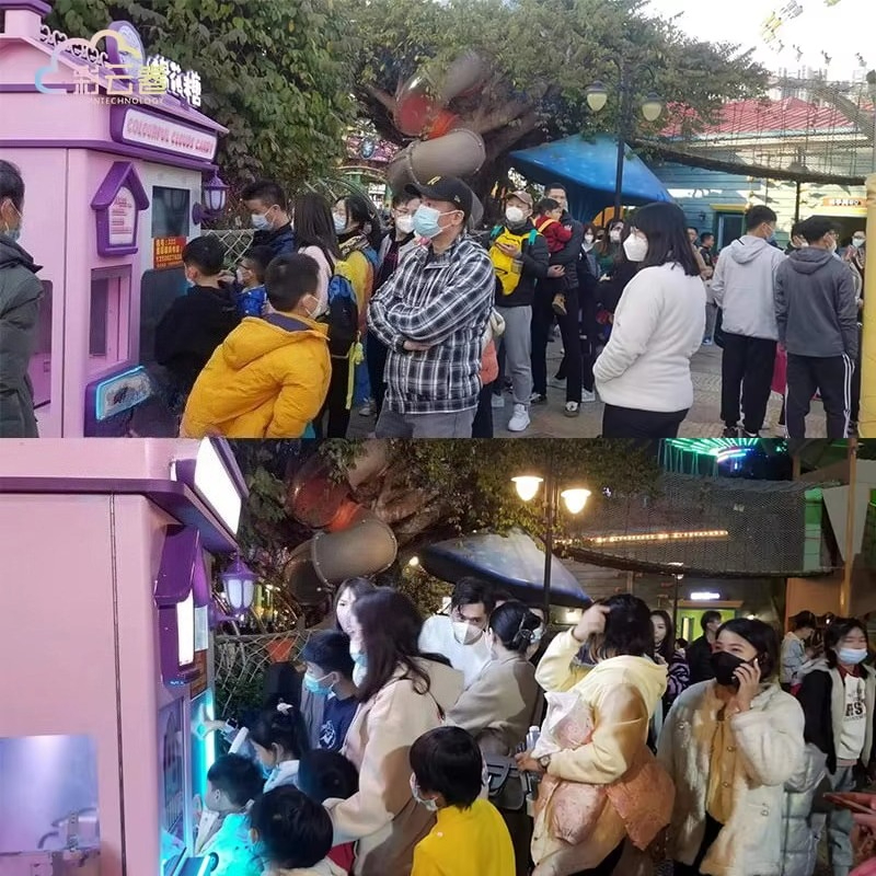 Outdoor Fully Automatic Cotton - Candy Vending Machine 评论和价格