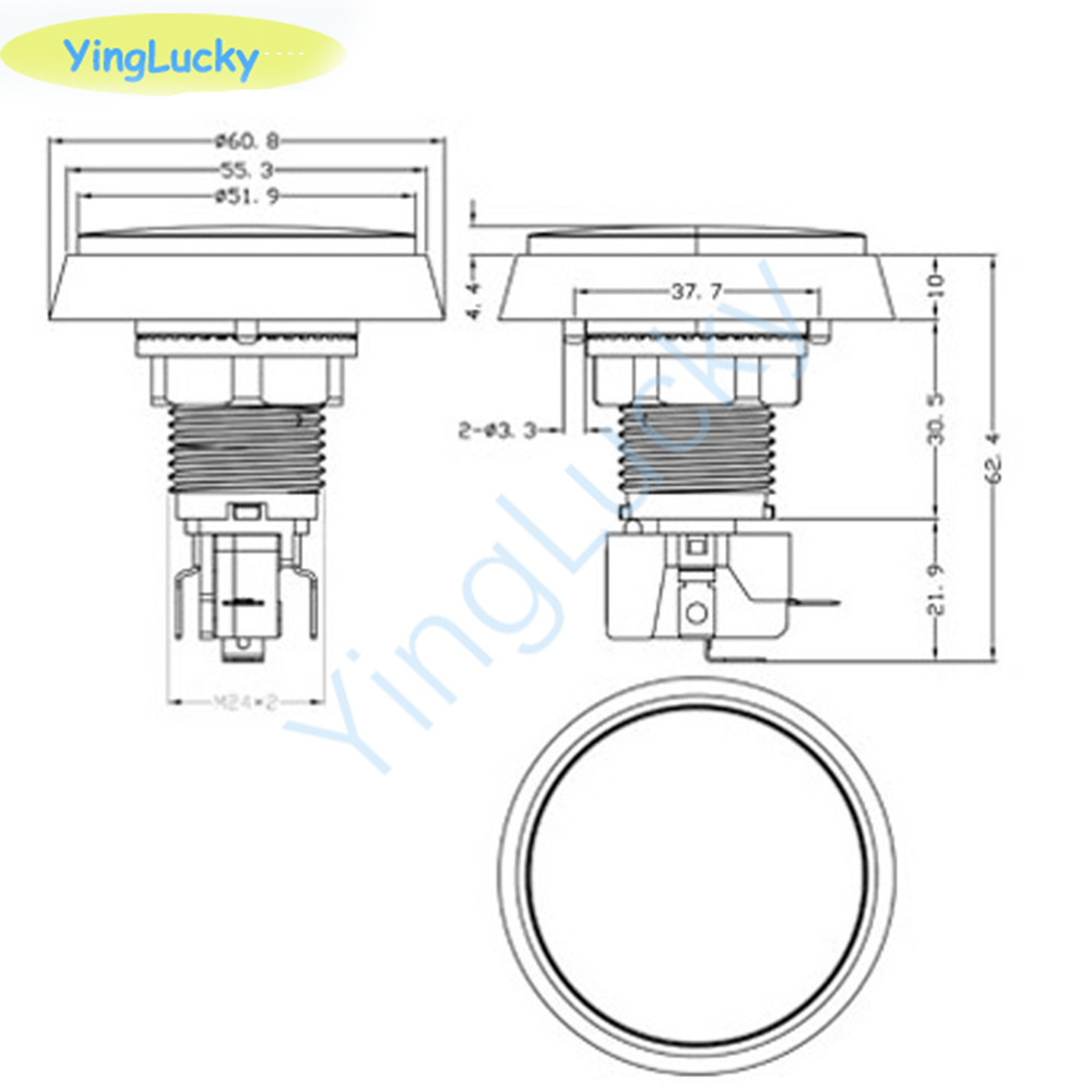 10pcs Arcade Button 60MM  LED  - Coin Pusher Machine 评论和价格