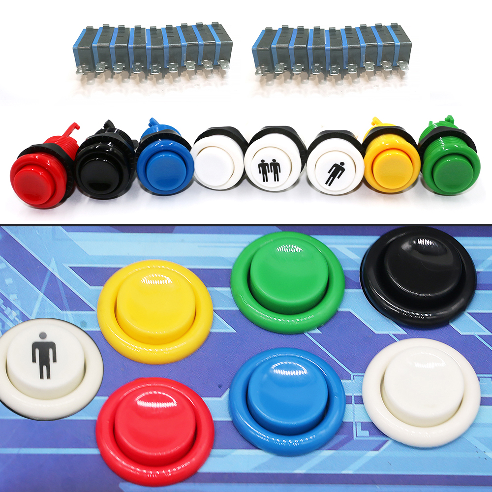 8Pcs Happ Style Push Button 28 - Joystick Arcade Parts 评论和价格