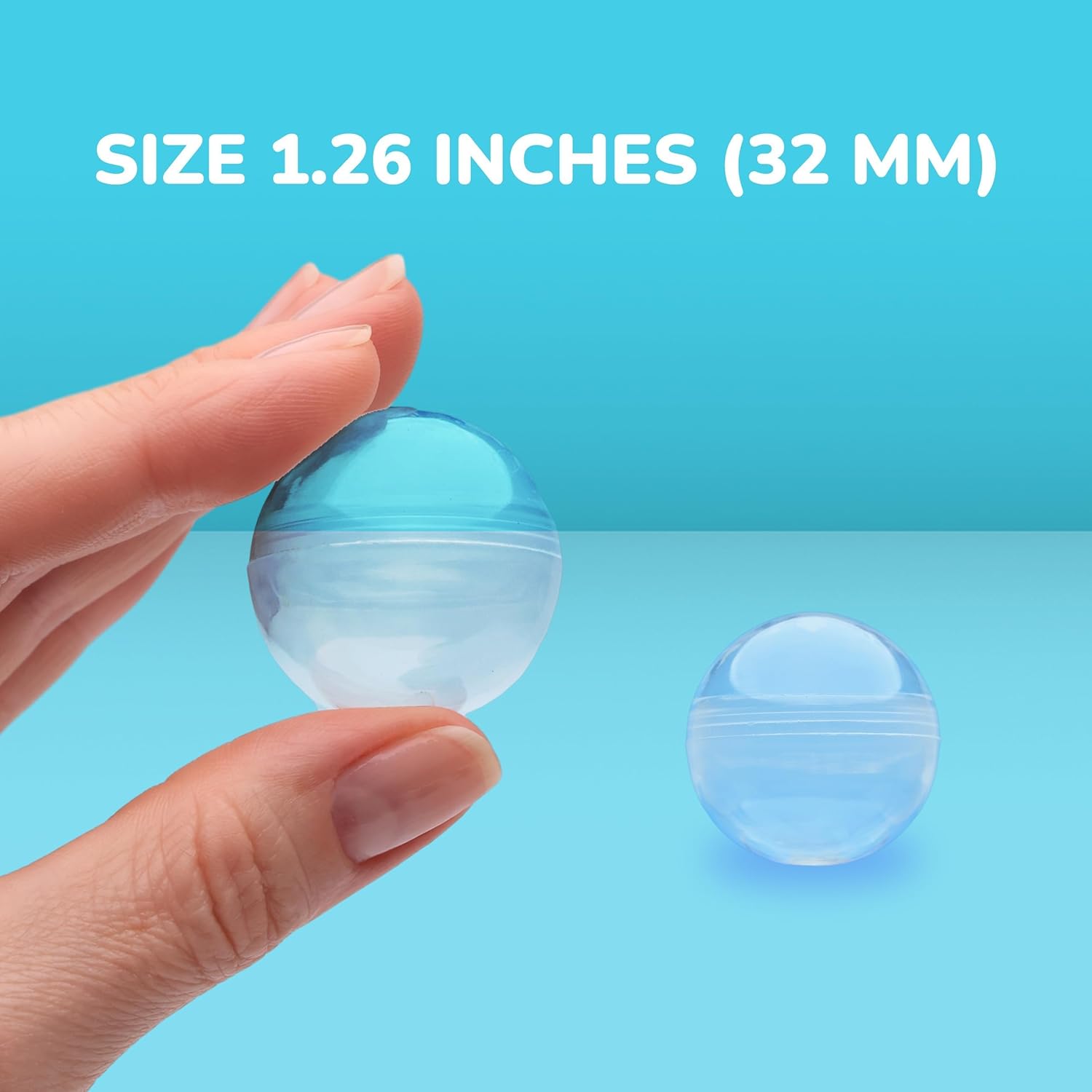 100pcs Clear Plastic Round Cap - Prize Capsule Toy Machine 评论和价格