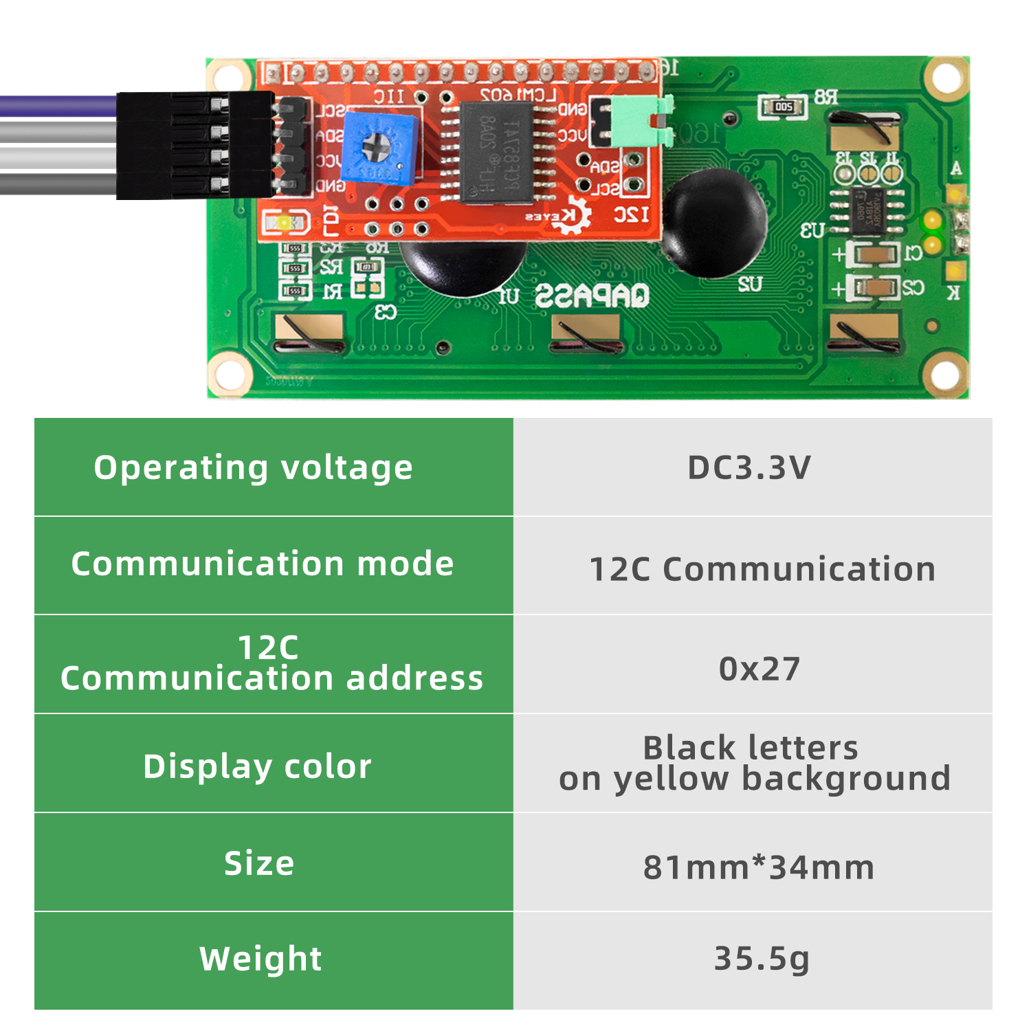 KEYES DC 3.3V LCD1602+I2C Modu - Arduino Vending Machine Project 评论和价格